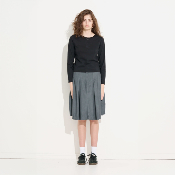 Misfit Shapes - Aquarius Pleated Skirt - Charcoal Stripe