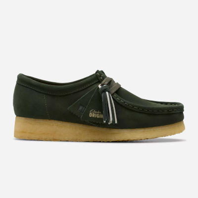 CLARKS - WALLABEE WOMENS - Forest Green Suede