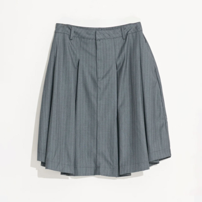 Misfit Shapes - Aquarius Pleated Skirt - Charcoal Stripe