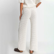 RHYTHM - DUNE WIDE LEG KNIT PANT - White