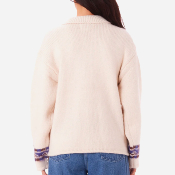 OBEY W - SWANS ZIP SWEATER - Unbleached Multi