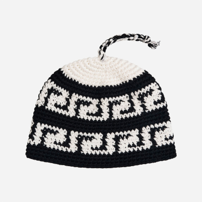 RAVE SKATEBOARDS - BRBR CROCHET BEANIE  - Black White