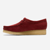 CLARKS - WALLABEE WOMENS - Deep Red Suede