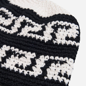 RAVE SKATEBOARDS - BRBR CROCHET BEANIE  - Black White