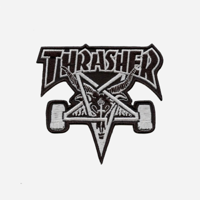 Thrasher - Skate Goat Logo Patch - Black / Grey