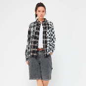 DIME - Triple Plaid Shirt - Black