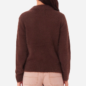 OBEY W - ESME POLO SWEATER - Chocolate