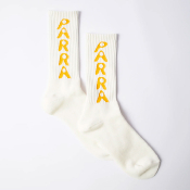 PARRA - HOLE LOGO CREW SOCKS - White 