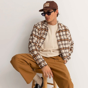 RHYTHM - ALBERT CHECK LS SHIRT - Natural