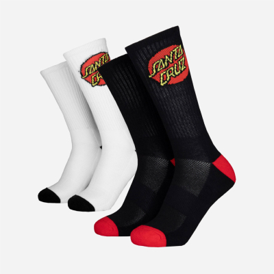 Santa Cruz - Youth Classic Check Dot Socks - White / Black