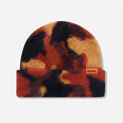 BUTTER GOODS - Mohair Camo Cuff Beanie- Burnt Orange