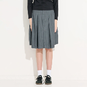 Misfit Shapes - Aquarius Pleated Skirt - Charcoal Stripe