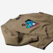 PARRA - FUTURE VISIONS CREW NECK SWEATSHIRT - Stone Grey