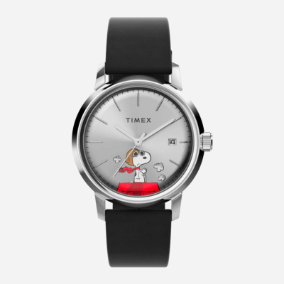 TIMEX - MARLIN® AUTOMATIC X PEANUTS SNOOPY FLYING ACE WATCH - Black Stainless Steel