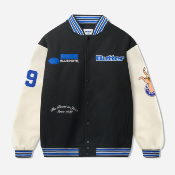 BUTTER GOODS x BLUE NOTE - VARSITY JACKET - Navy Cream