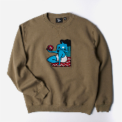 PARRA - FUTURE VISIONS CREW NECK SWEATSHIRT - Stone Grey