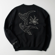 PARRA - DUCK ATTACK CREW NECK SWEATSHIRT - BLACK