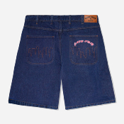 CASH ONLY - LOGO DENIM SHORTS - Raw Indigo