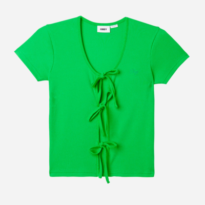 OBEY W - SOPHIE FRONT TIE SS - CLASSIC GREEN