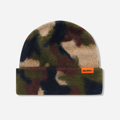 BUTTER GOODS - Mohair Camo Cuff Beanie- Fatigue