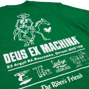 DEUS EX MACHINA - BOSCOMBE BOXY ADDRESS TEE - Hillside Green