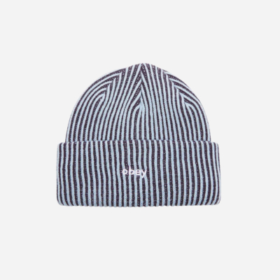 OBEY- BOWERY II TONE RIB BEANIE - Light Blue Multi