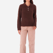 OBEY W - ESME POLO SWEATER - Chocolate