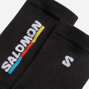 SALOMON SPORTSTYLE - PULSE RACE FLAG CREW SOCKS - Black / Bright Red / Lemon