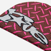 RAVE SKATEBOARDS - NEEDY BEANIE - Brown / Hot Pink / Grey