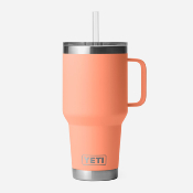 YETI - MUG RAMBLER 25 oz (710 ml) AVEC COUVERCLE A PAILLE - Lowcountry Peach