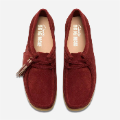 CLARKS - WALLABEE WOMENS - Deep Red Suede