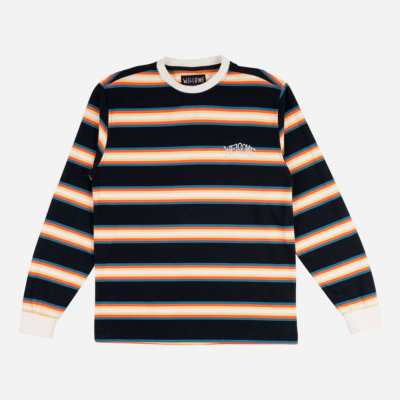 WELCOME SKATEBOARDS - THELEMA STRIPE YARN-DYED L/S KNIT - Black