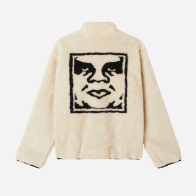 OBEY - ICON FACE SHERPA JACKET - Unbleached