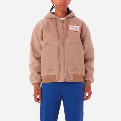 OBEY - W SWANS HOODED WORK JACKET - Kelp