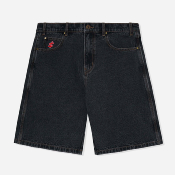 CASH ONLY - LOGO DENIM SHORTS - Washed Black