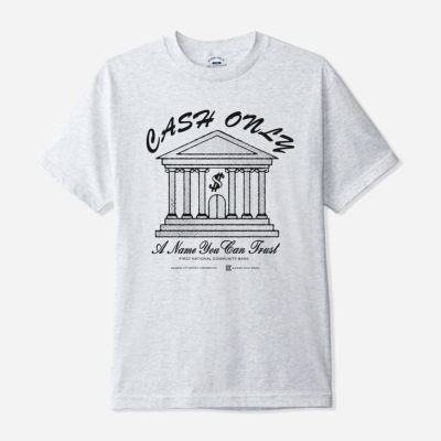 CASH ONLY - BANK TEE - Ash