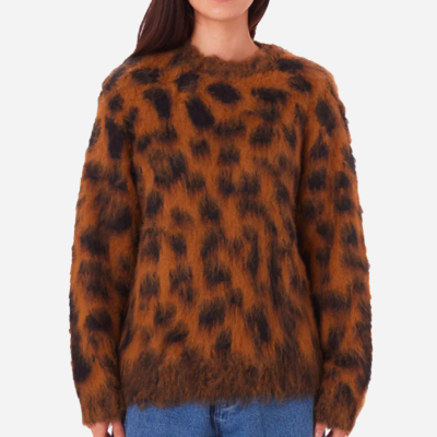 OBEY W - DOTTIE CREW SWEATER - BONE BROWN MULTI