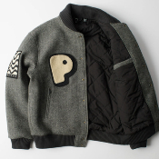 PARRA - ROUNDED PAR VARSITY JACKET - Dark Grey