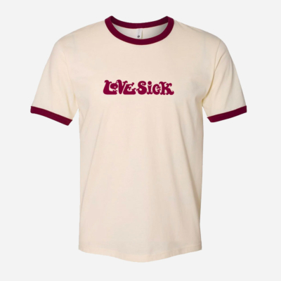 LOVESICK - ALONE AGAIN RINGER TEE - Walnut Corduroy