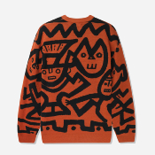 BUTTER GOODS x BLUE NOTE - AFRO CUBAN KNITTED SWEATER - Rust